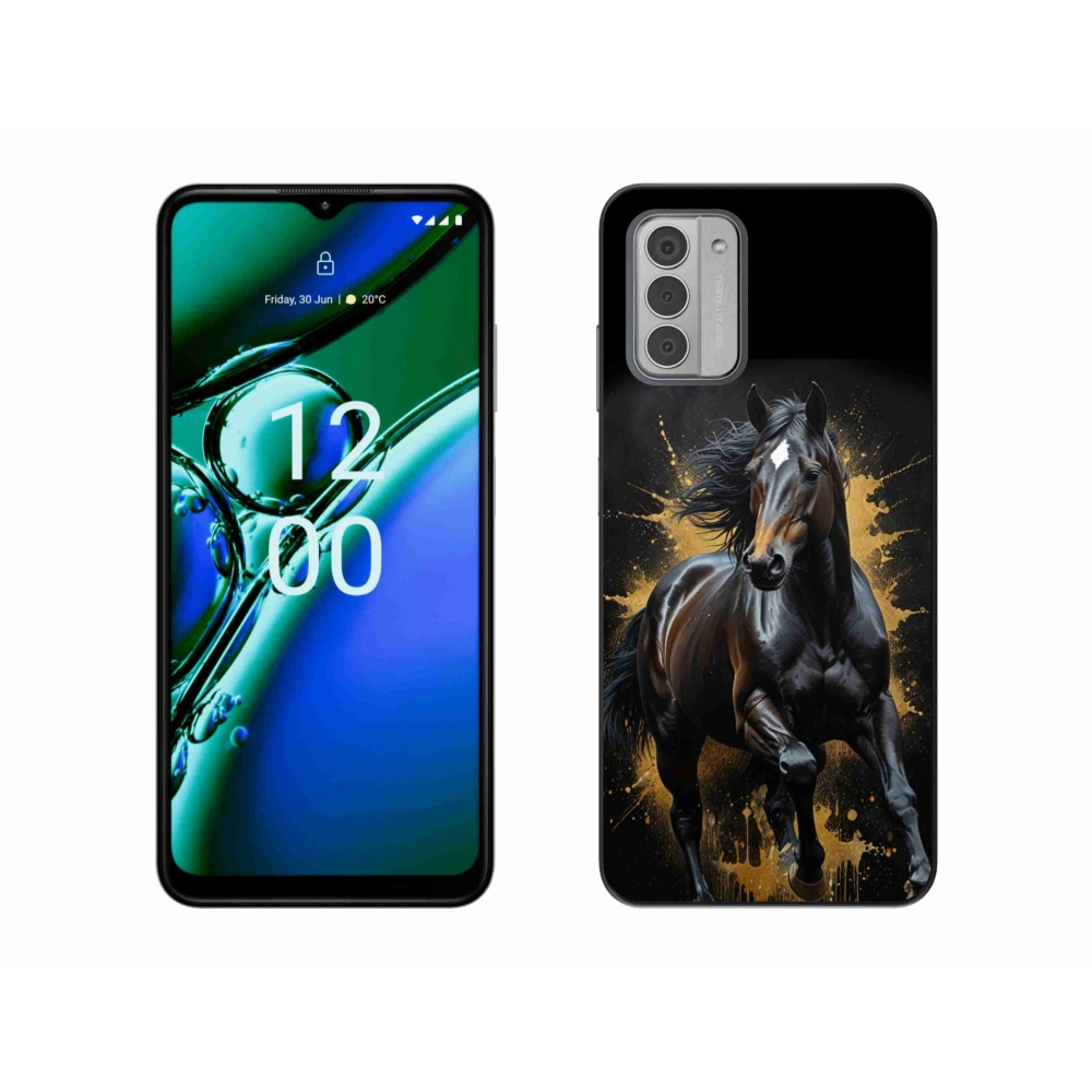 Gelový kryt mmCase na Nokia G42 - elegantní černý hřebec