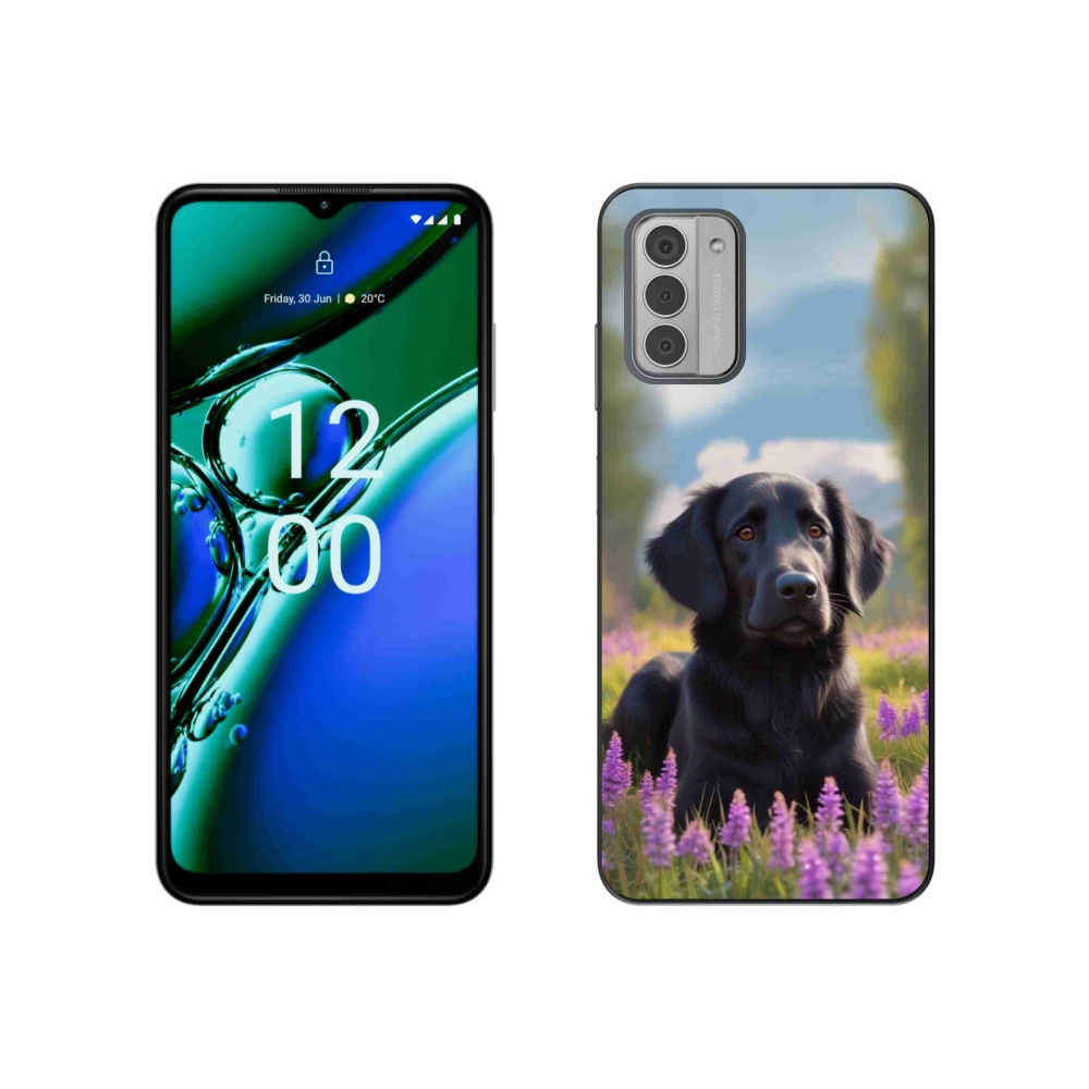 Gelový kryt mmCase na Nokia G42 - elegantní černý retrívr