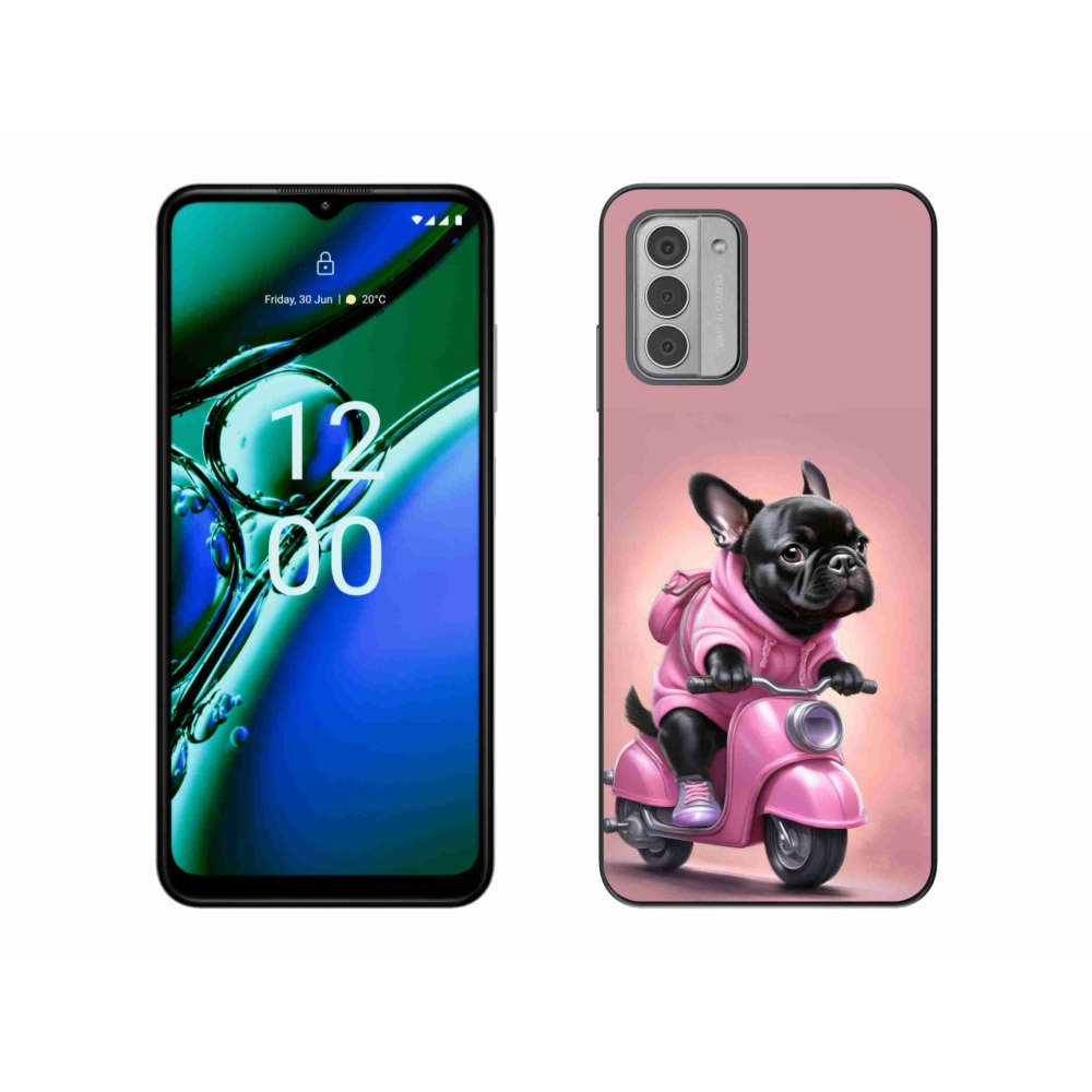 Gelový kryt mmCase na Nokia G42 - francouzský buldoček na skútru