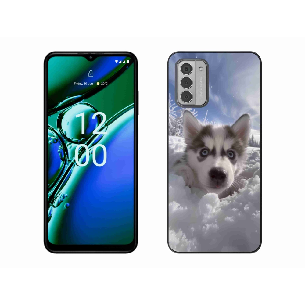 Gelový kryt mmCase na Nokia G42 - husky ve sněhu