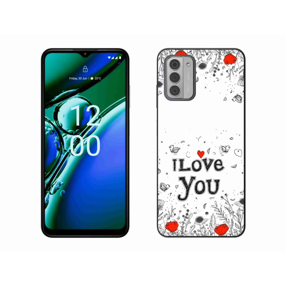 Gelový kryt mmCase na Nokia G42 - I love you bílé pozadí