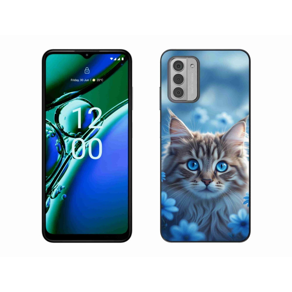 Gelový kryt mmCase na Nokia G42 - koťátko v modrých květech