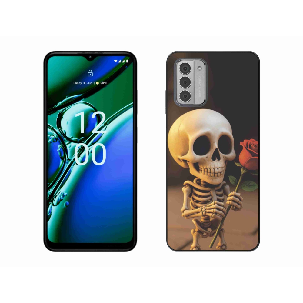 Gelový kryt mmCase na Nokia G42 - kostlivec s růží