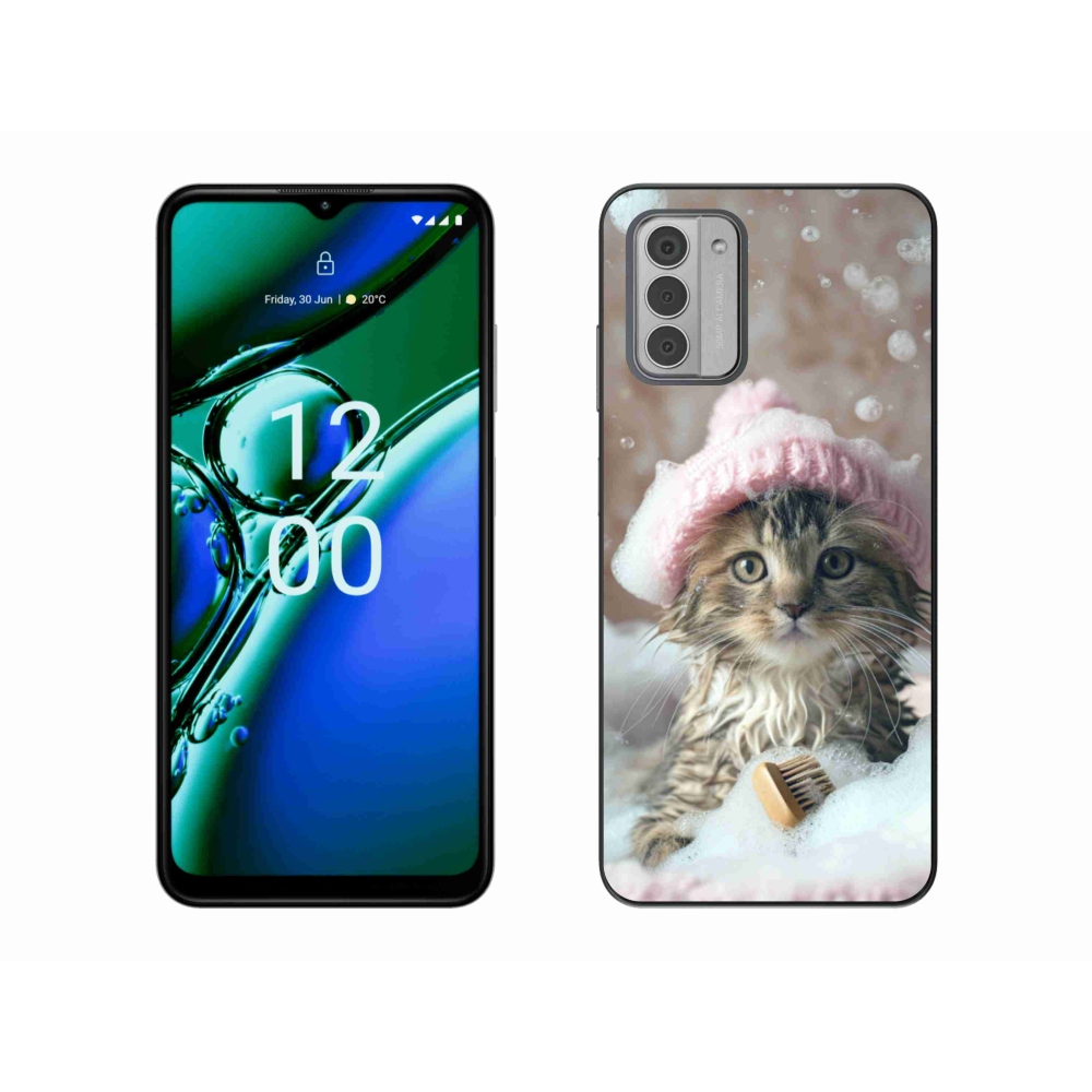 Gelový kryt mmCase na Nokia G42 - kotě a koupel