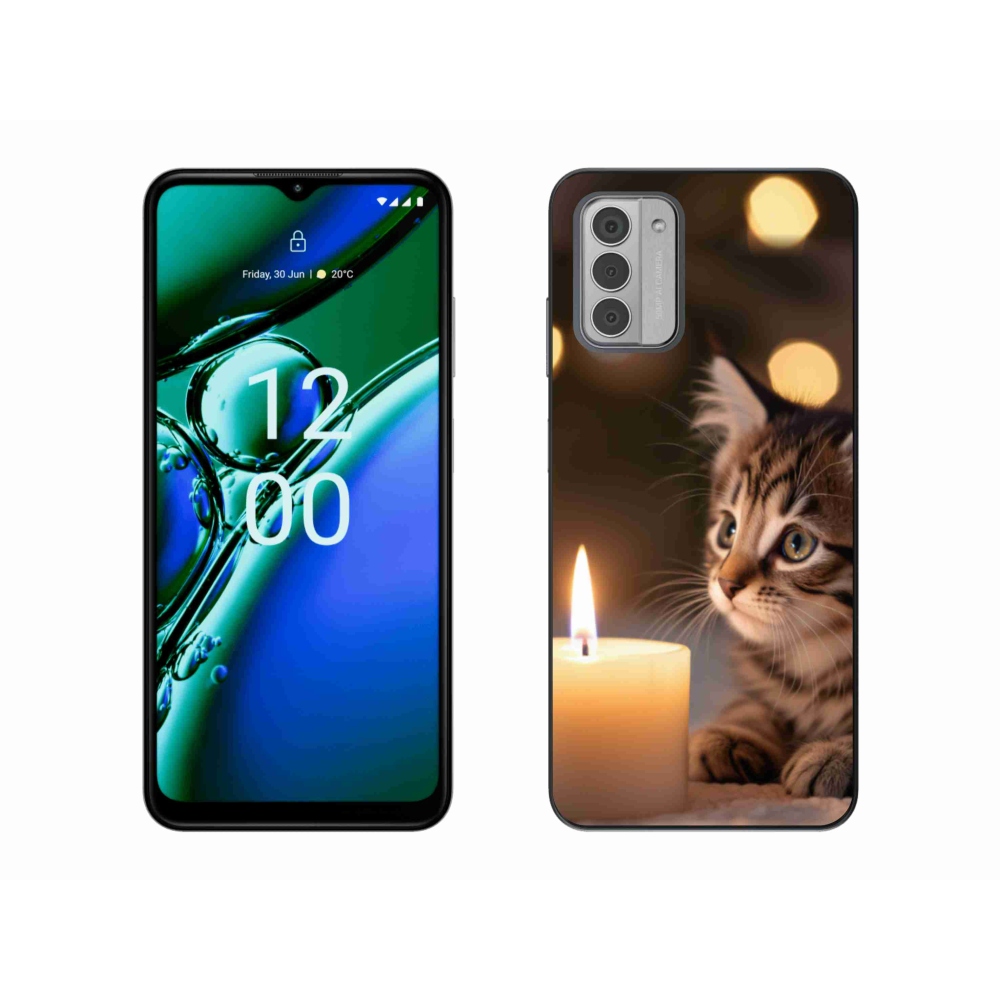 Gelový kryt mmCase na Nokia G42 - kotě a svíčka