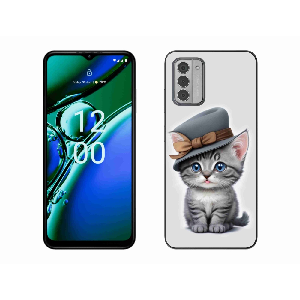 Gelový kryt mmCase na Nokia G42 - kotě s kloboukem