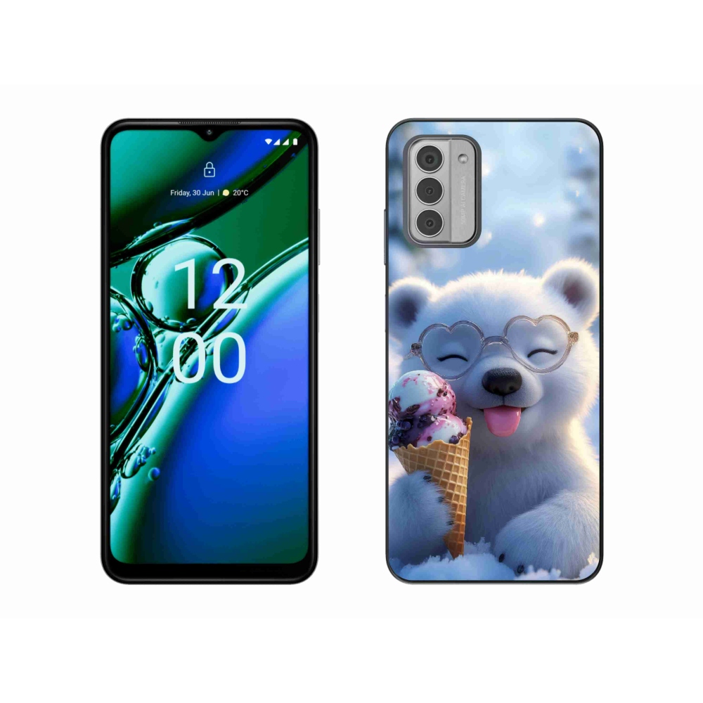 Gelový kryt mmCase na Nokia G42 - medvídek se zmrzlinou