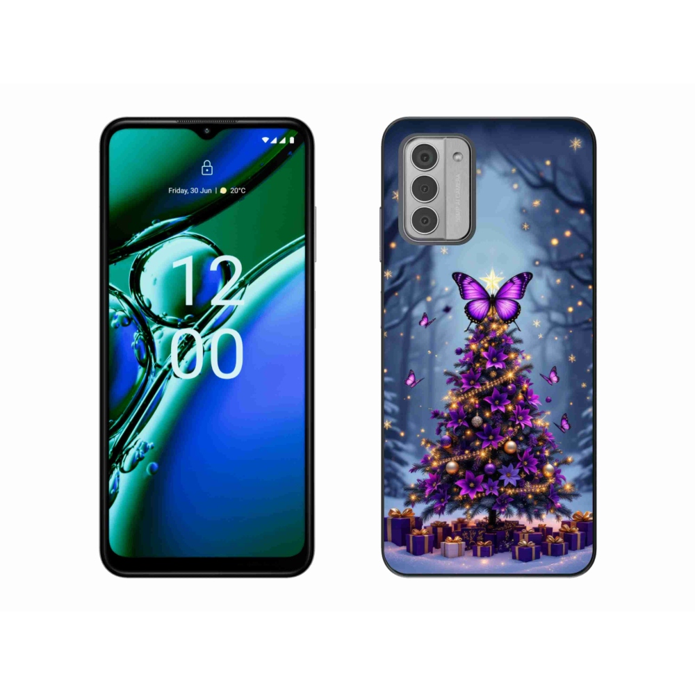 Gelový kryt mmCase na Nokia G42 - motýlí vánoční stromek