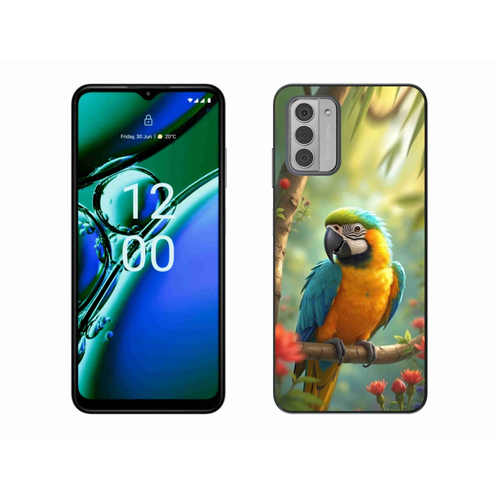 Gelový kryt mmCase na Nokia G42 - papoušek ara modrožlutá