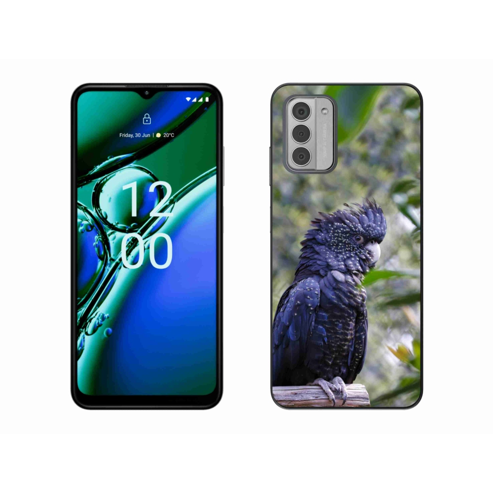 Gelový kryt mmCase na Nokia G42 - papoušek kakadu černý