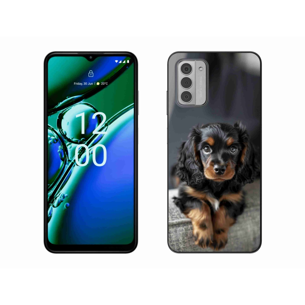 Gelový kryt mmCase na Nokia G42 - roztomilý dlouhosrstý jezevčík