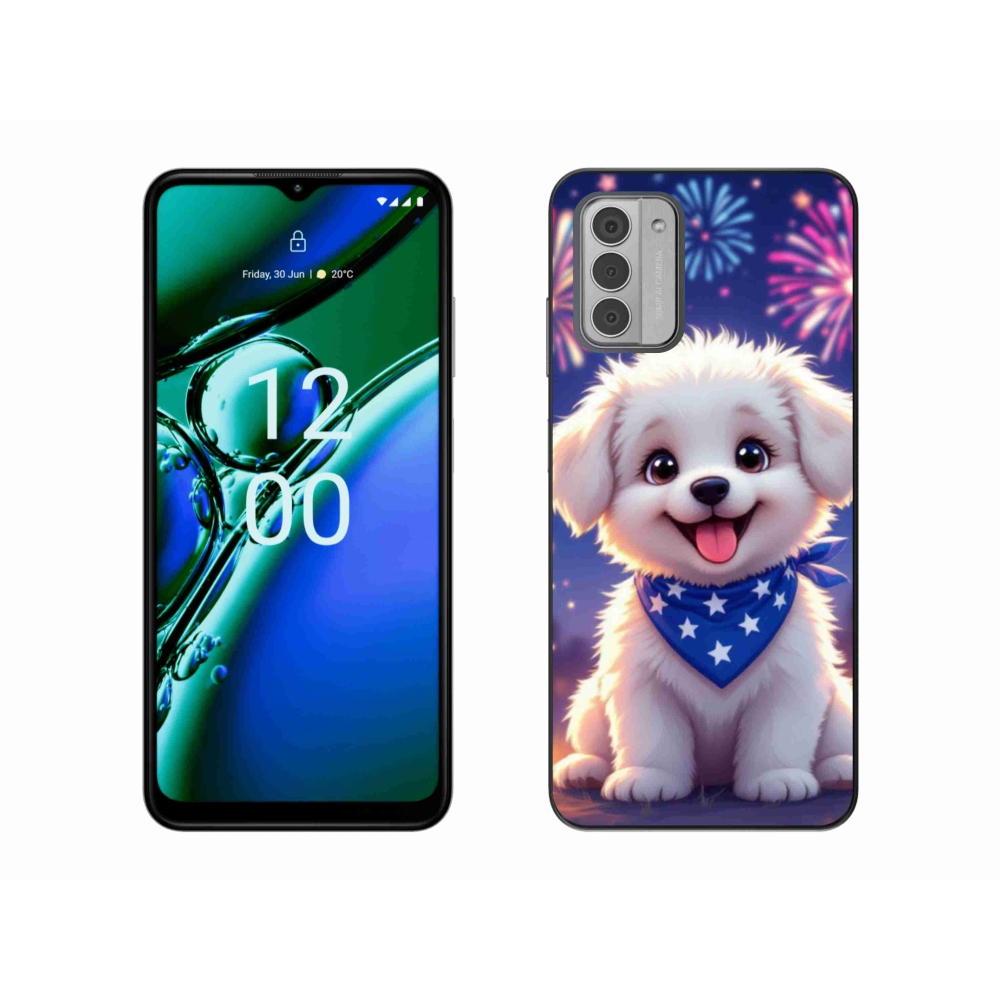 Gelový kryt mmCase na Nokia G42 - slavnostní štěně