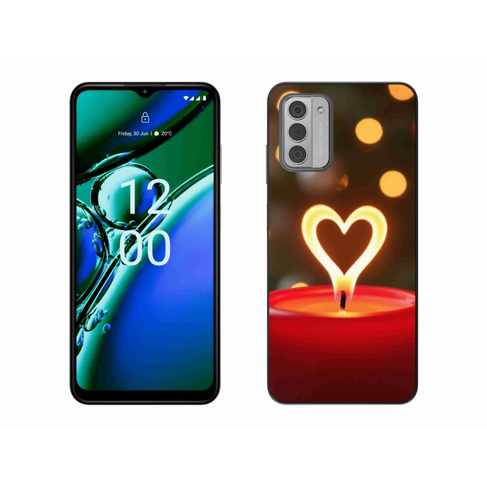 Gelový kryt mmCase na Nokia G42 - srdce z plamene