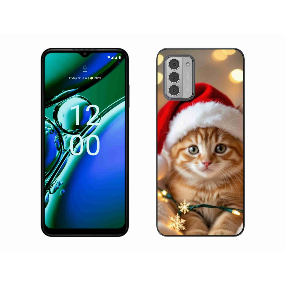 Gelový kryt mmCase na Nokia G42 - vánoční kotě