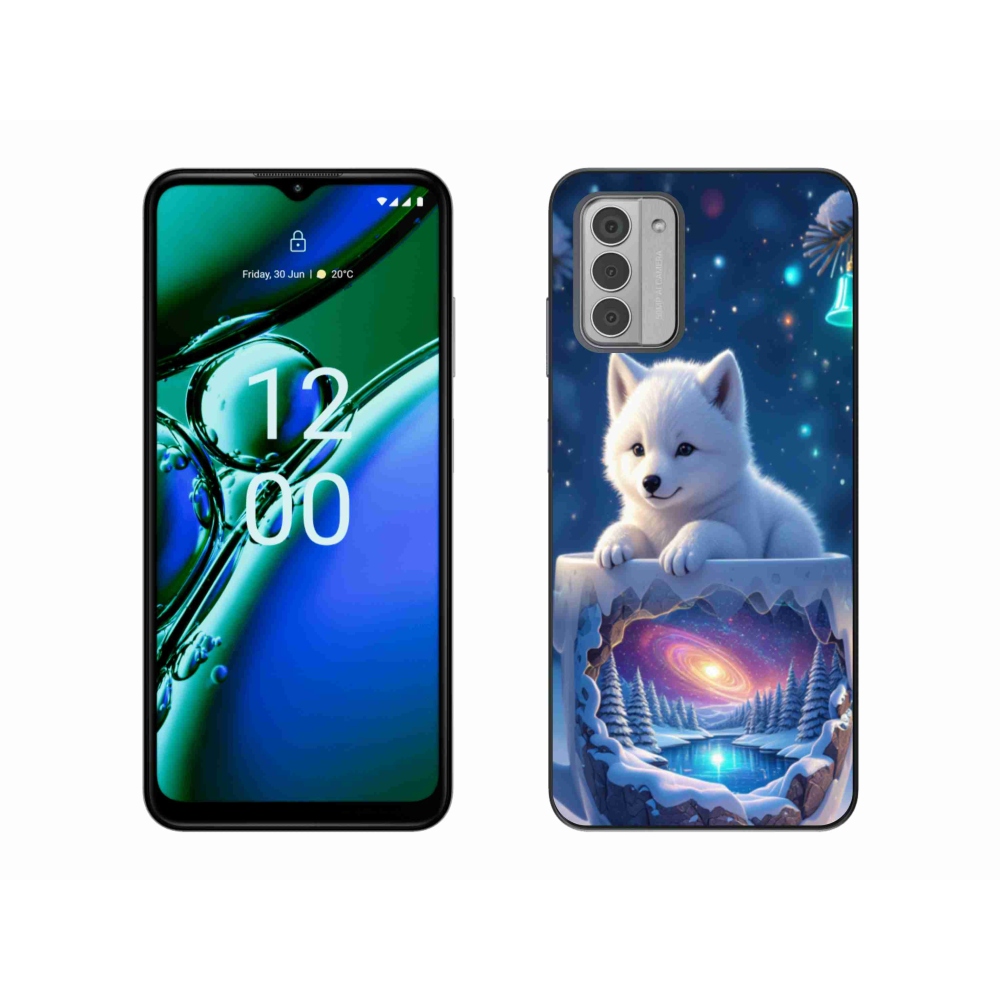 Gelový kryt mmCase na Nokia G42 - vánoční štěně