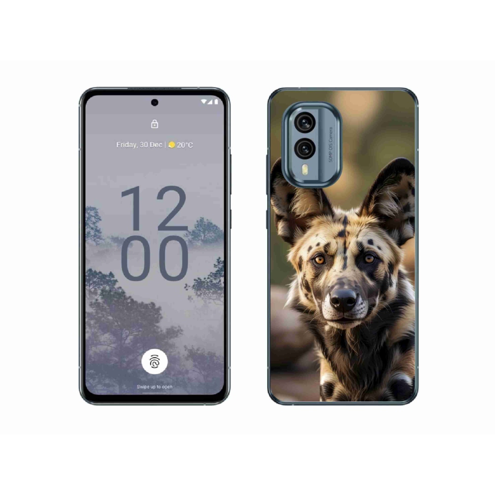 Gelový kryt mmCase na Nokia X30 5G - africký divoký pes