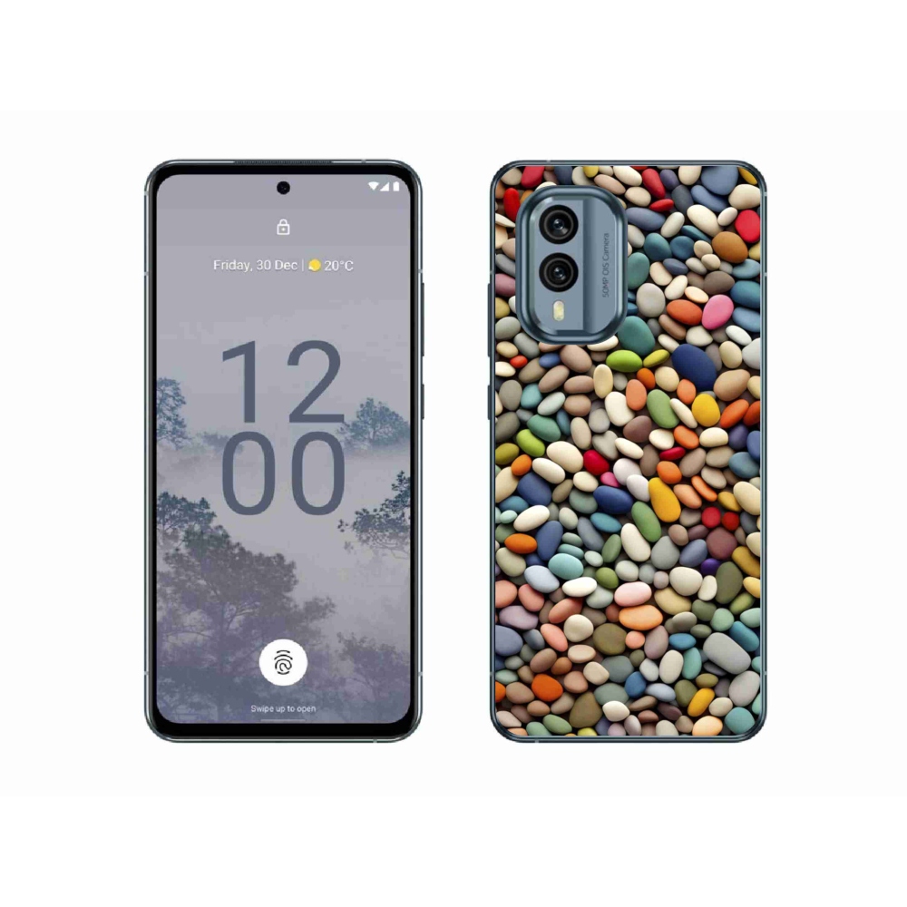 Gelový kryt mmCase na Nokia X30 5G - barevné kamínky 2