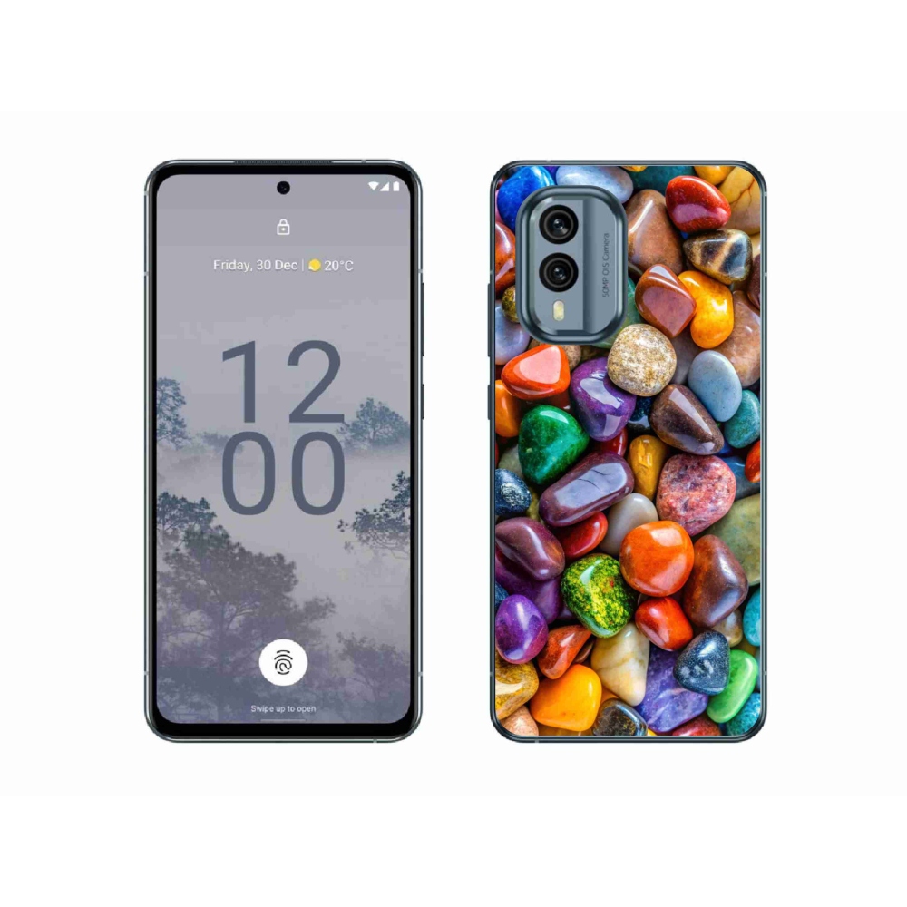 Gelový kryt mmCase na Nokia X30 5G - barevné kamínky