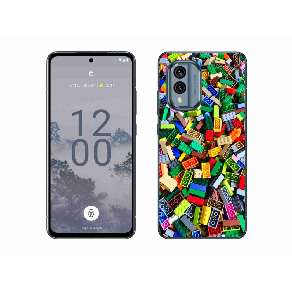Gelový kryt mmCase na Nokia X30 5G - barevné stavební kostky