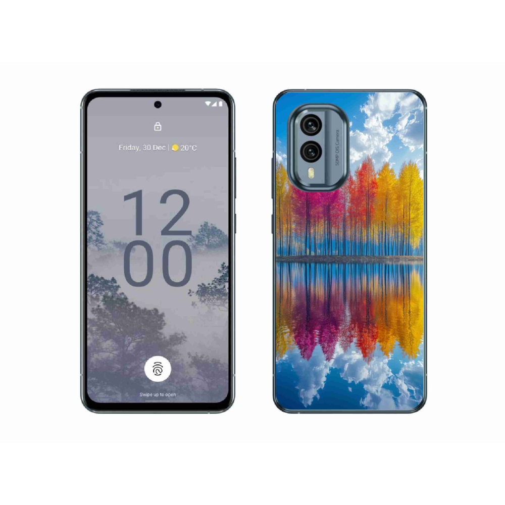 Gelový kryt mmCase na Nokia X30 5G - barevné stromy