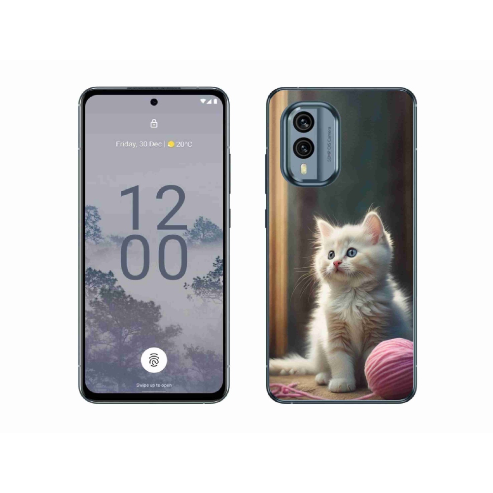 Gelový kryt mmCase na Nokia X30 5G - bílé kotě 2