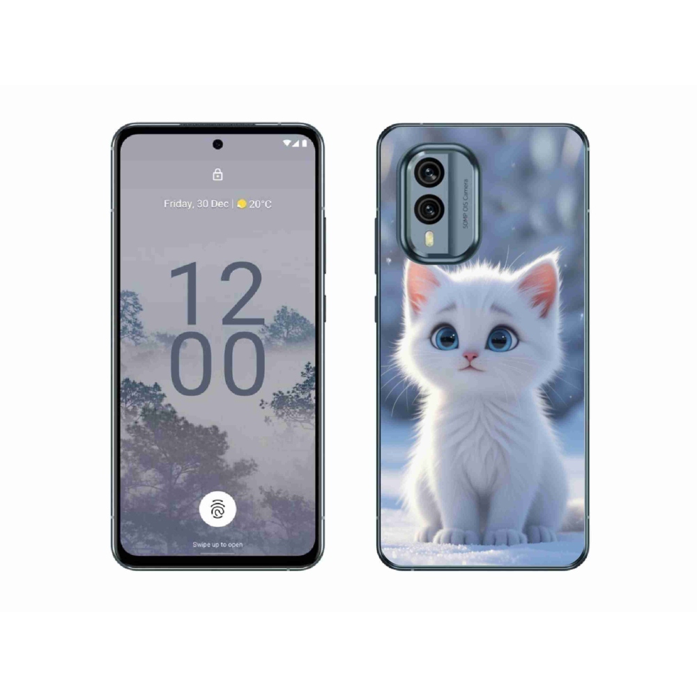 Gelový kryt mmCase na Nokia X30 5G - bílé kotě 3