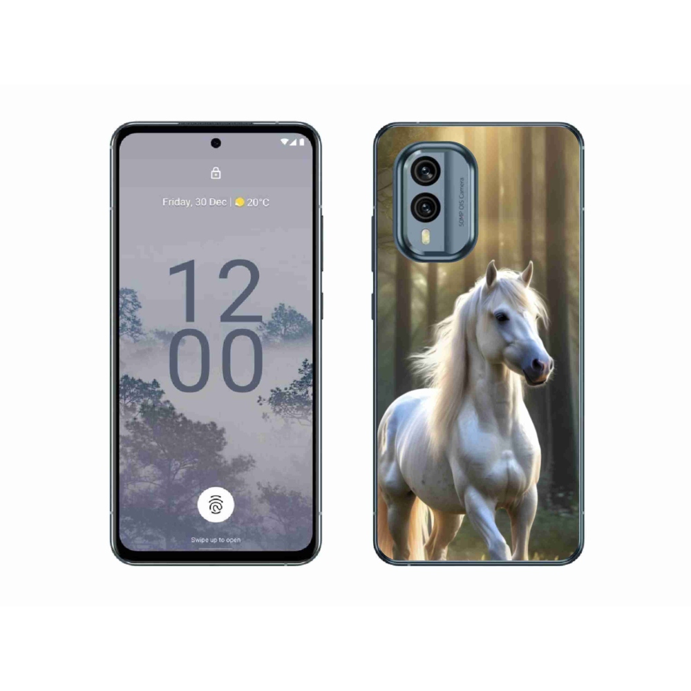 Gelový kryt mmCase na Nokia X30 5G - bílý kůň 3