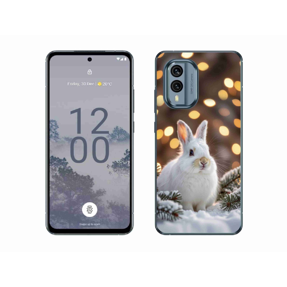 Gelový kryt mmCase na Nokia X30 5G - bílý zajíc