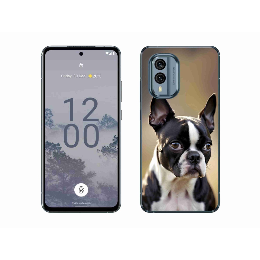 Gelový kryt mmCase na Nokia X30 5G - bostonský teriér