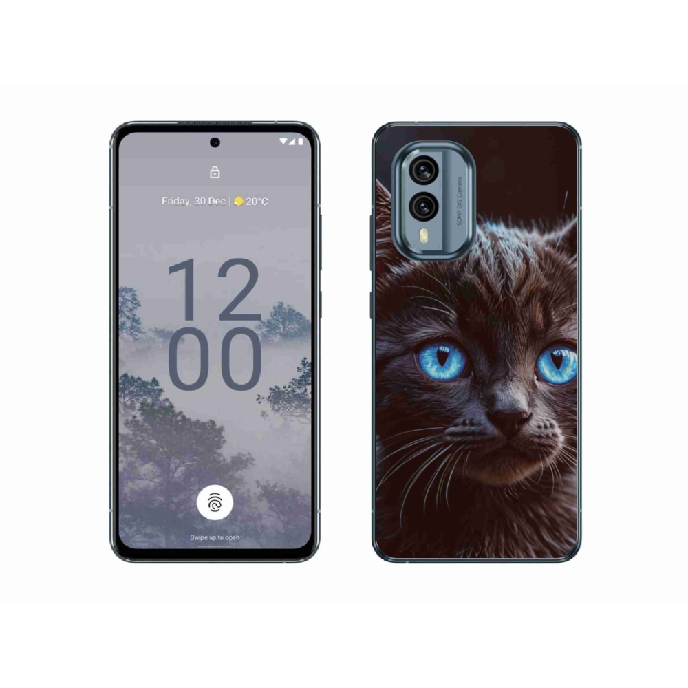 Gelový kryt mmCase na Nokia X30 5G - černé kotě 2