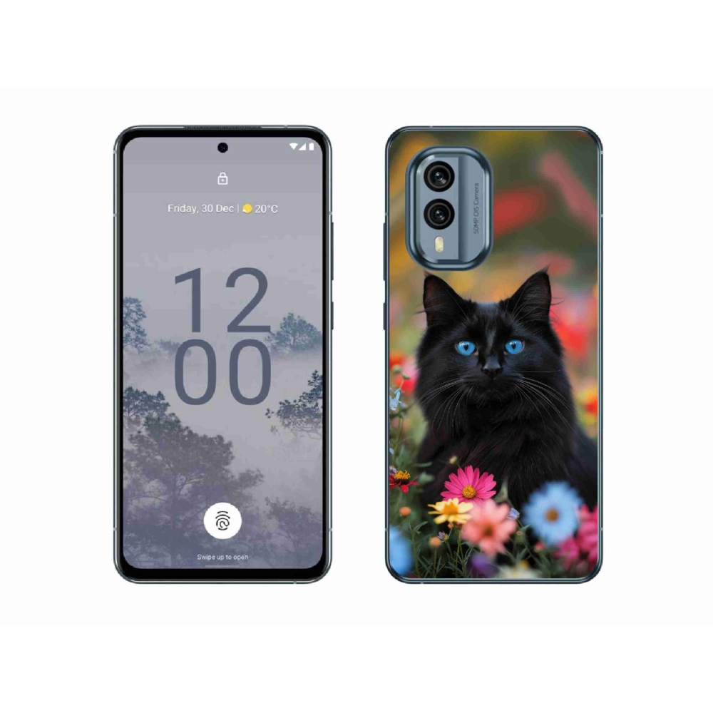 Gelový kryt mmCase na Nokia X30 5G - černé kotě 4