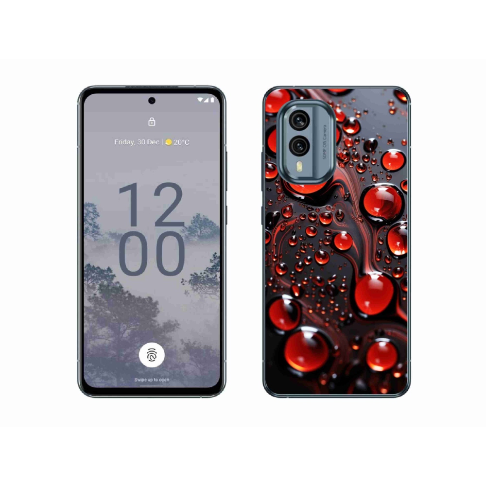 Gelový kryt mmCase na Nokia X30 5G - červené kapky 2