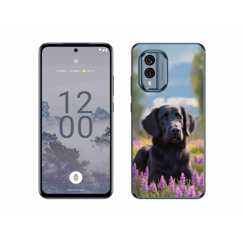 Gelový kryt mmCase na Nokia X30 5G - elegantní černý retrívr