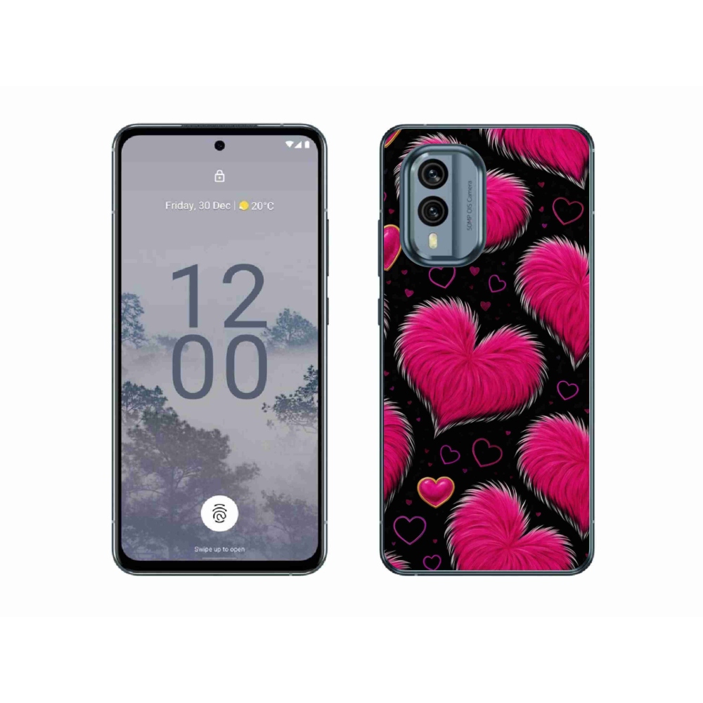 Gelový kryt mmCase na Nokia X30 5G - hebká srdce