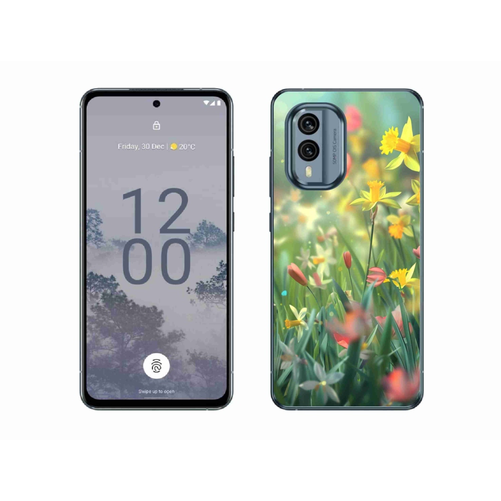 Gelový kryt mmCase na Nokia X30 5G - jarní květy