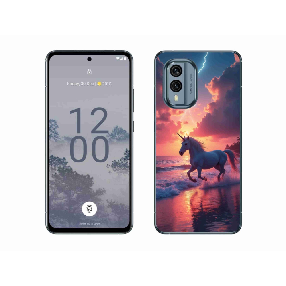 Gelový kryt mmCase na Nokia X30 5G - jednorožec na pláži