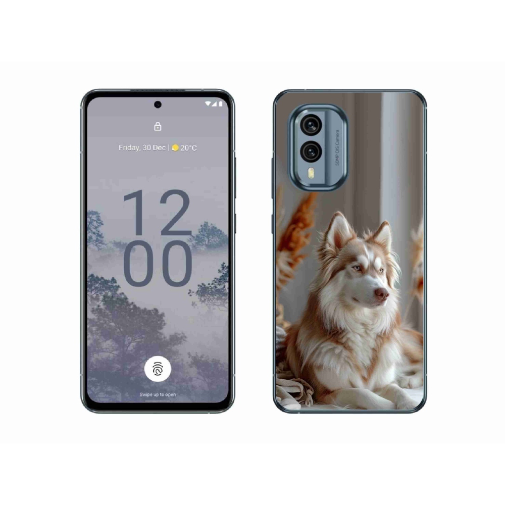Gelový kryt mmCase na Nokia X30 5G - klidný sibiřský husky