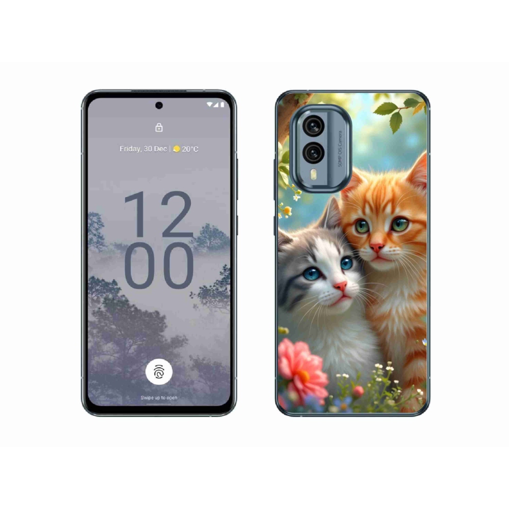Gelový kryt mmCase na Nokia X30 5G - kočičí láska 2