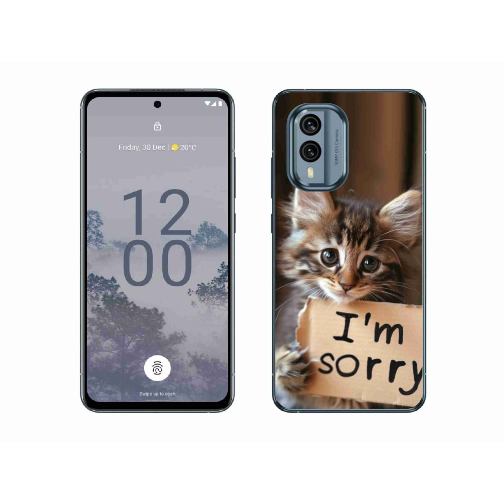 Gelový kryt mmCase na Nokia X30 5G - kočíčí omluva
