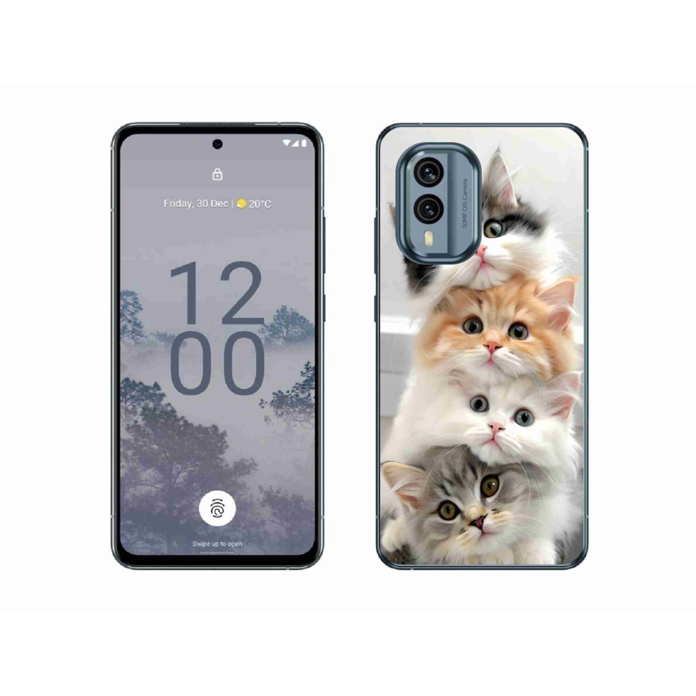 Gelový kryt mmCase na Nokia X30 5G - kočičí parta