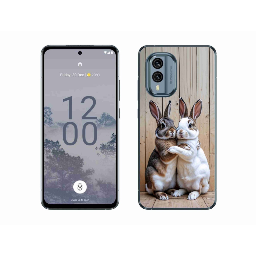 Gelový kryt mmCase na Nokia X30 5G - králičí pár