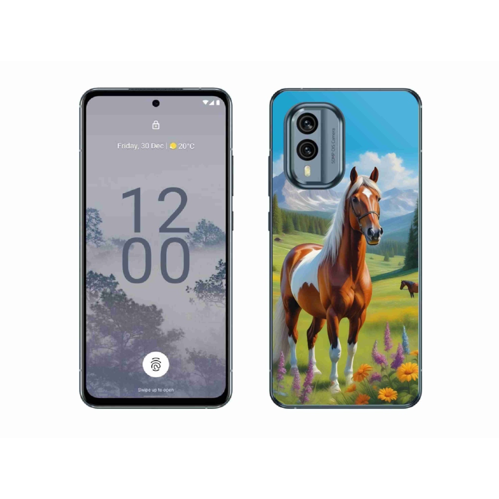 Gelový kryt mmCase na Nokia X30 5G - kůň na louce