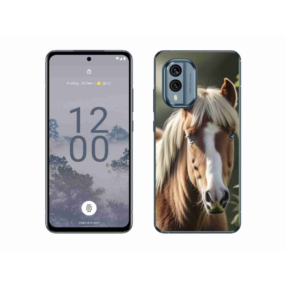 Gelový kryt mmCase na Nokia X30 5G - kůň se světlou hřívou