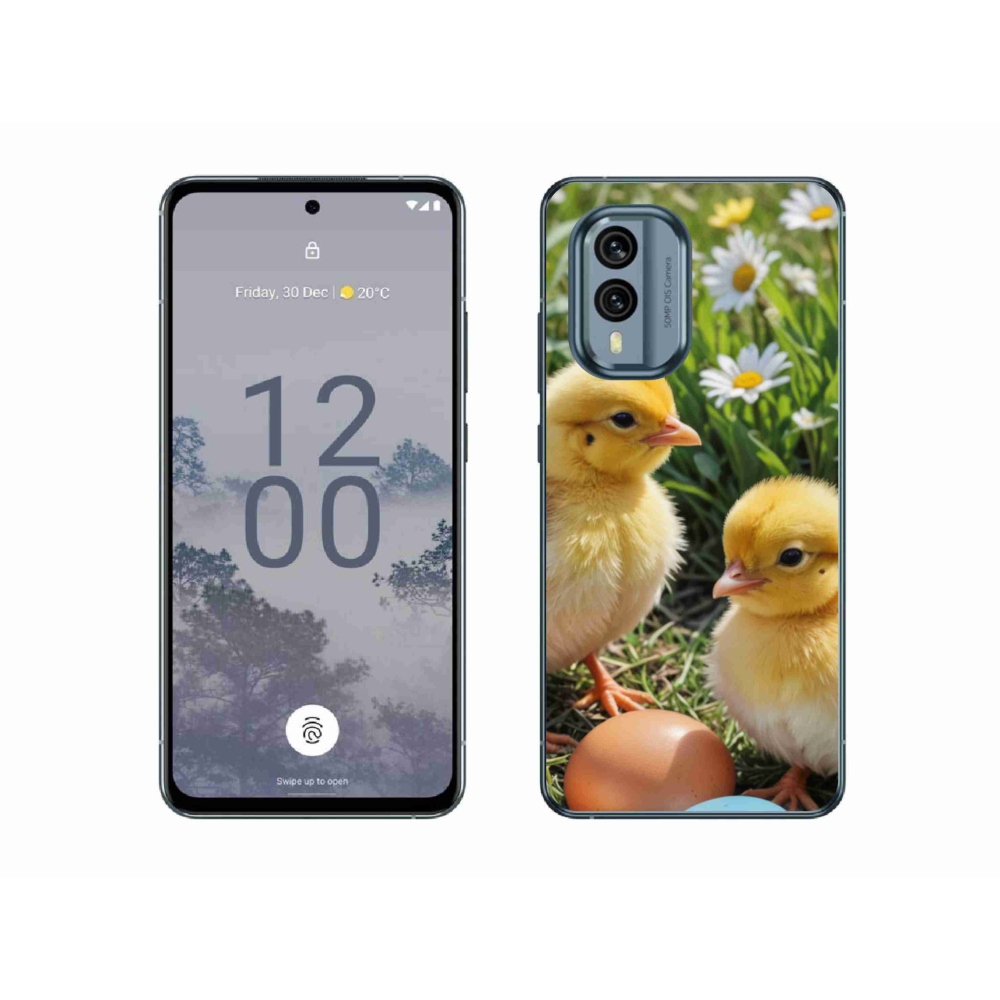 Gelový kryt mmCase na Nokia X30 5G - kuřátka