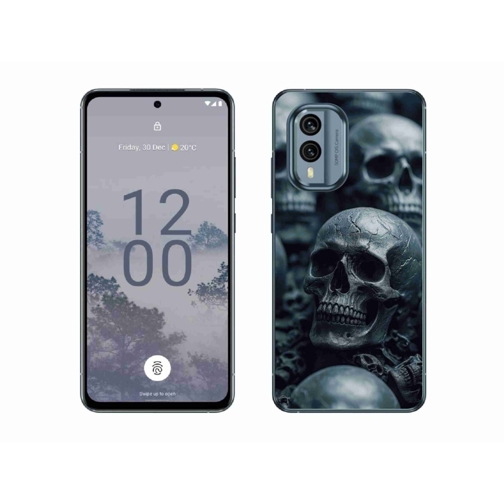 Gelový kryt mmCase na Nokia X30 5G - lebka 2