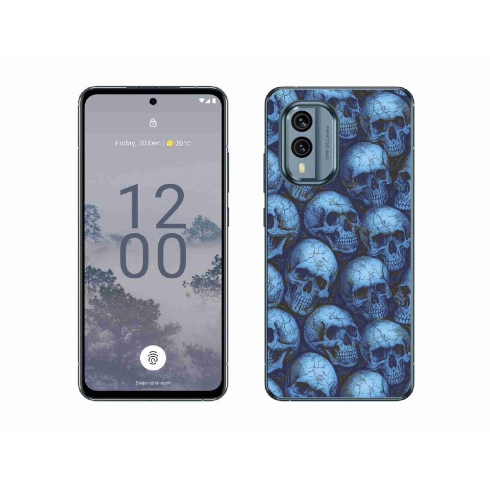Gelový kryt mmCase na Nokia X30 5G - lebky