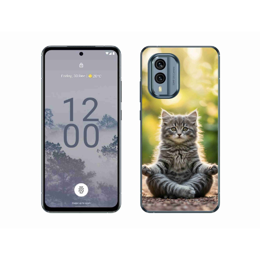 Gelový kryt mmCase na Nokia X30 5G - meditující kotě
