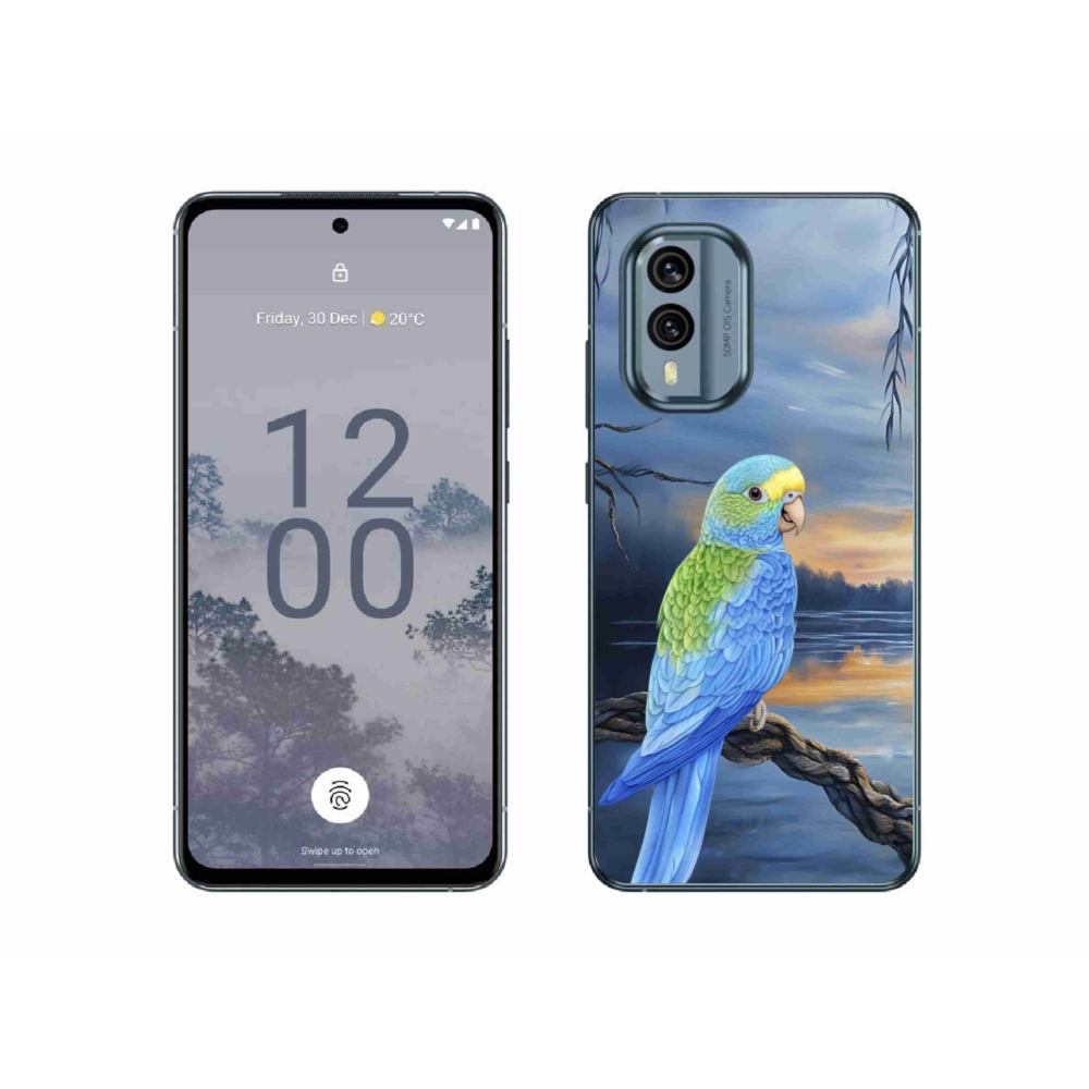 Gelový kryt mmCase na Nokia X30 5G - modrý papoušek