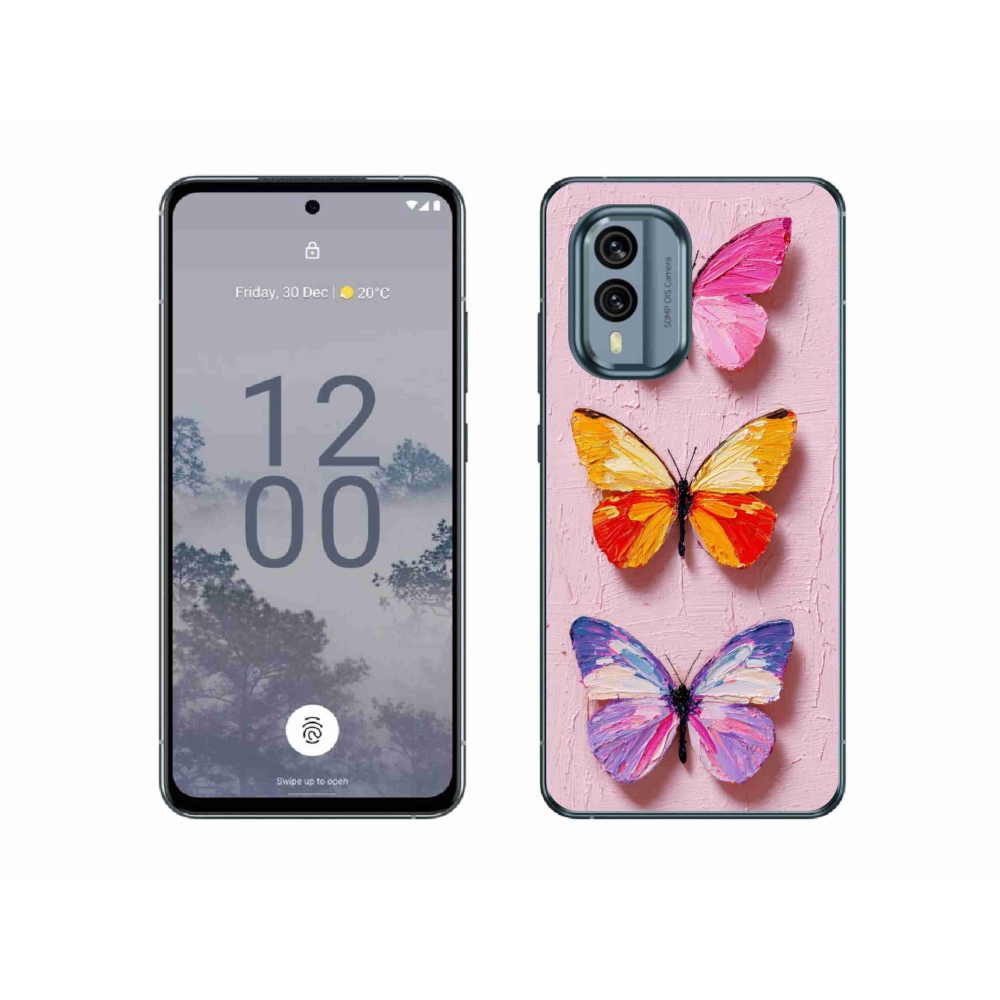Gelový kryt mmCase na Nokia X30 5G - motýlí trojice