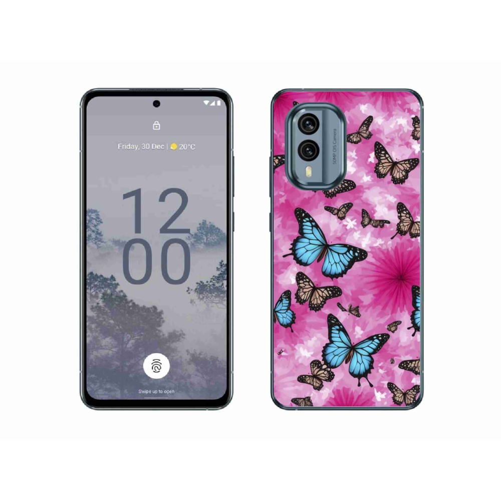 Gelový kryt mmCase na Nokia X30 5G - motýlí zahrada
